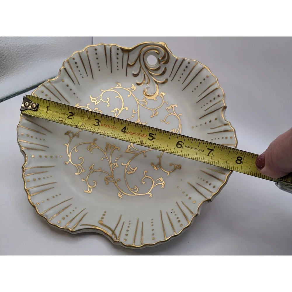 Vintage Ardalt Lenwile China Gold Gilt Scroll Scalloped Plate 7177 Japan 8